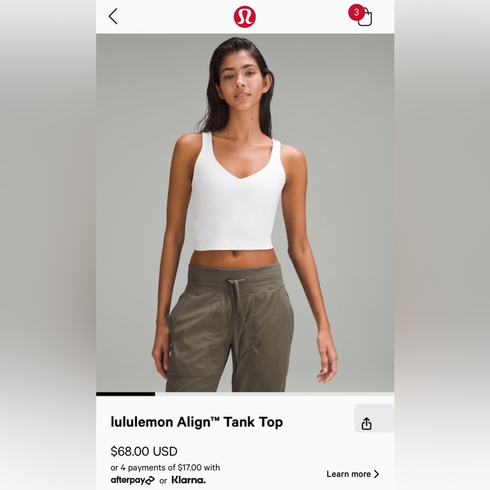 LULULEMON WHITE ALIGN TANK